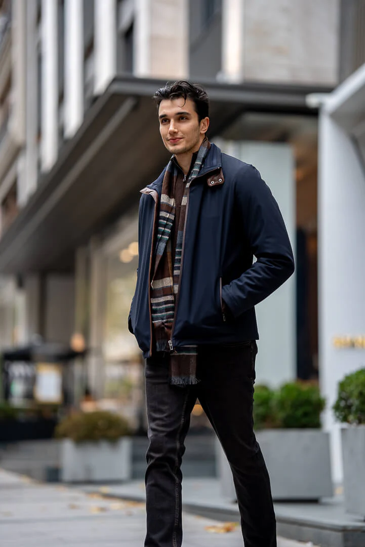 Men's Navy Blue Waterproof Coat. - Image 2