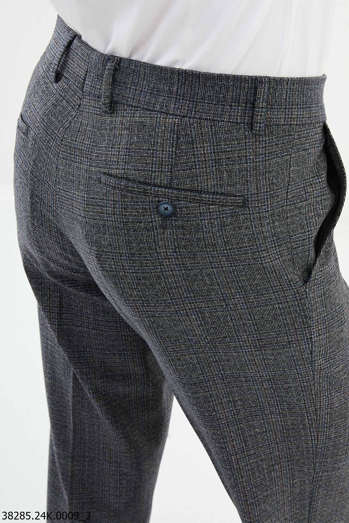 Men's Tailored Gray Checkered Pants. - Image 4