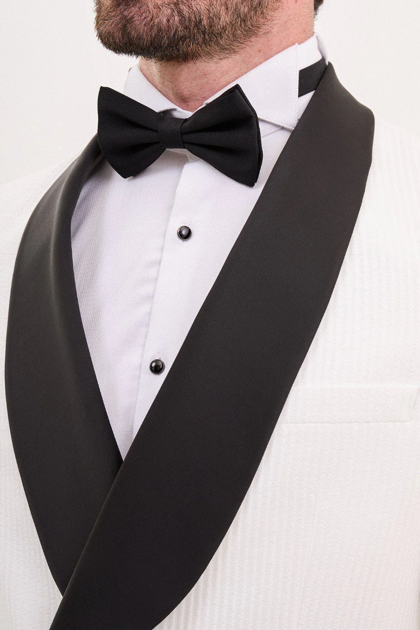 Men's Formal Attire White Tuxedo. - Image 4