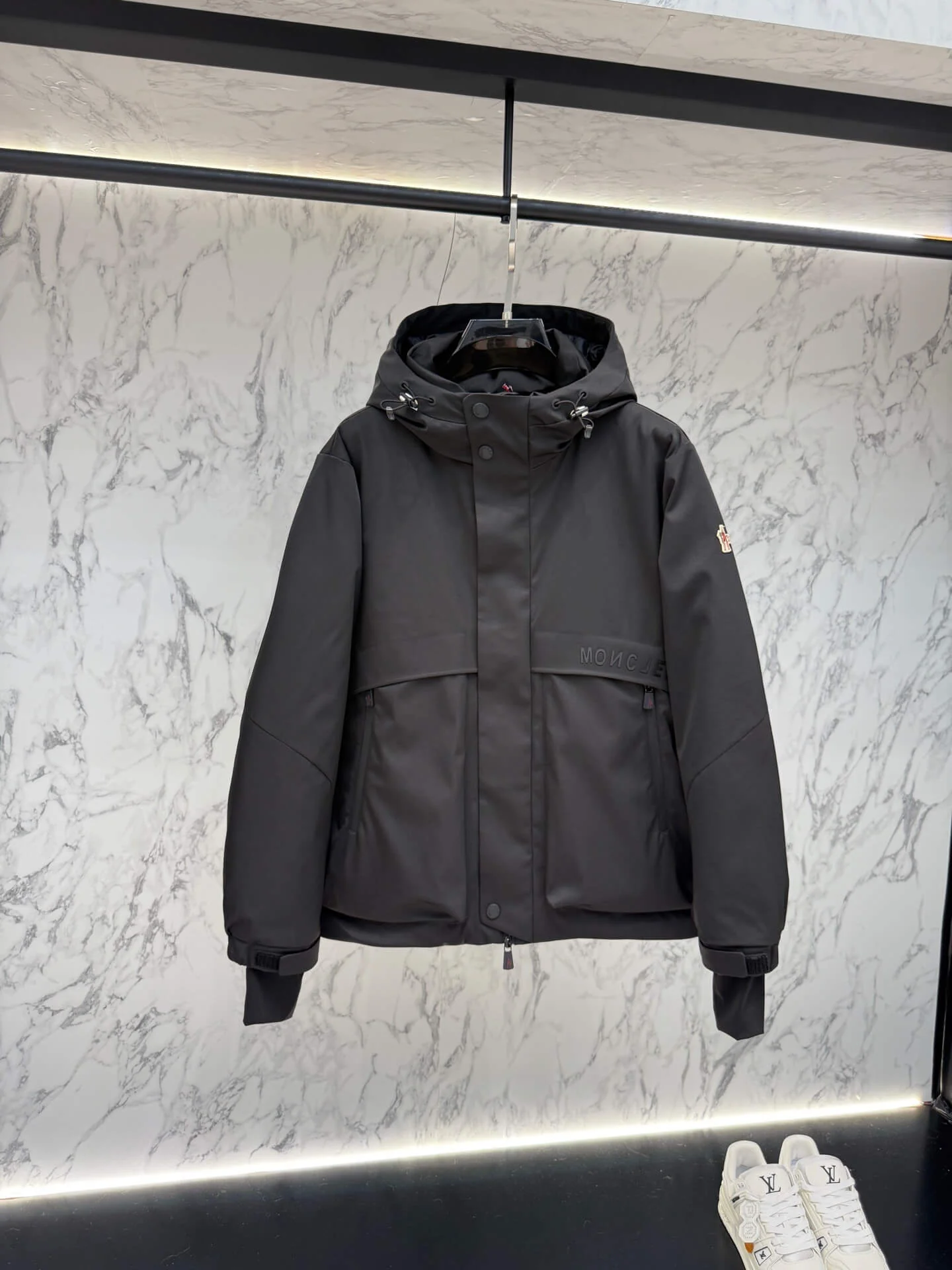 Moncler Maya Black Short Down Jacket.