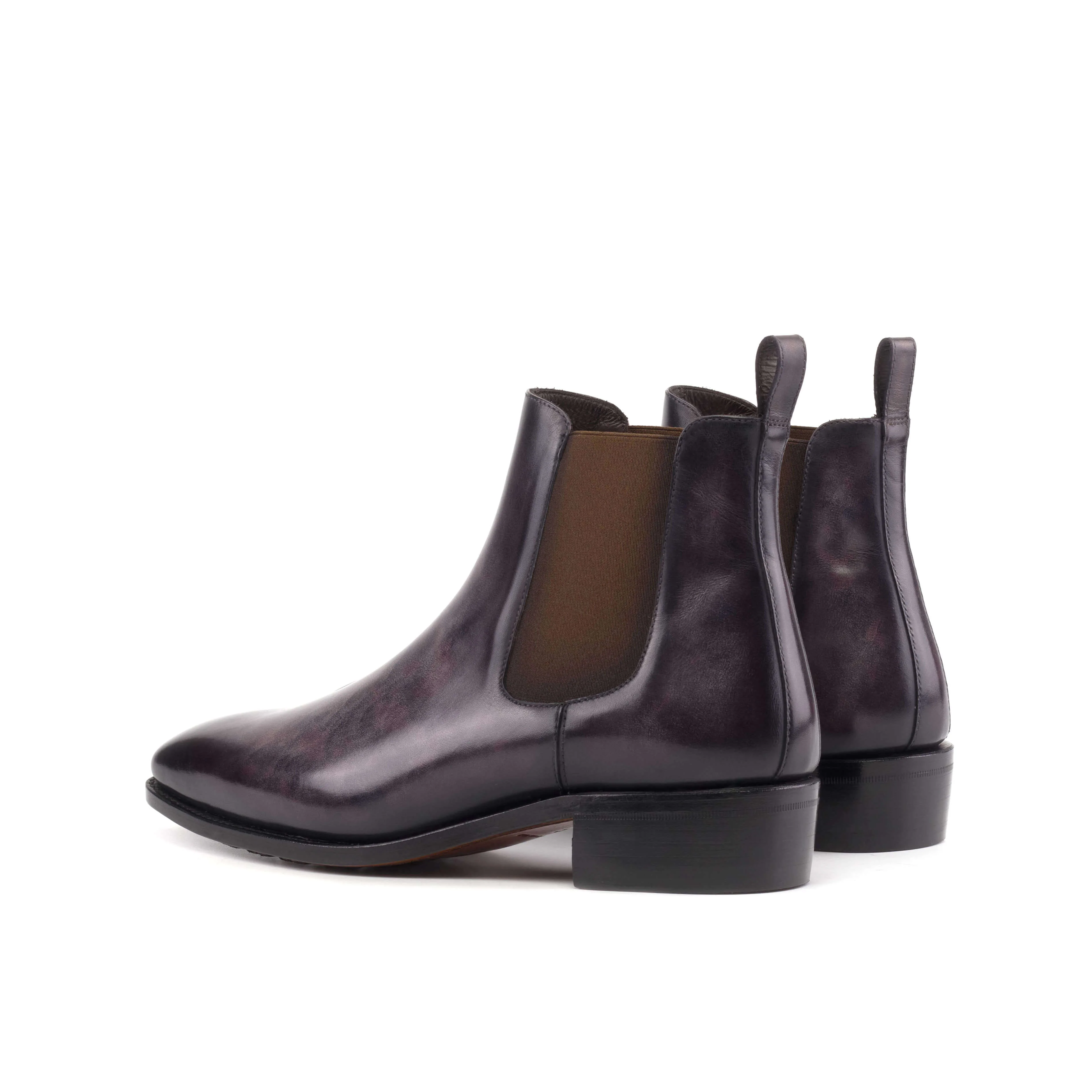 Monza Chelsea Boots in Aubergine Patina. - Image 5