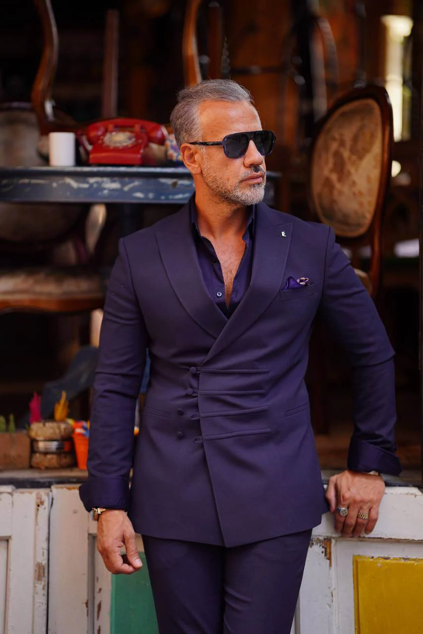 Midnight Cascade Navy Suit - Image 4