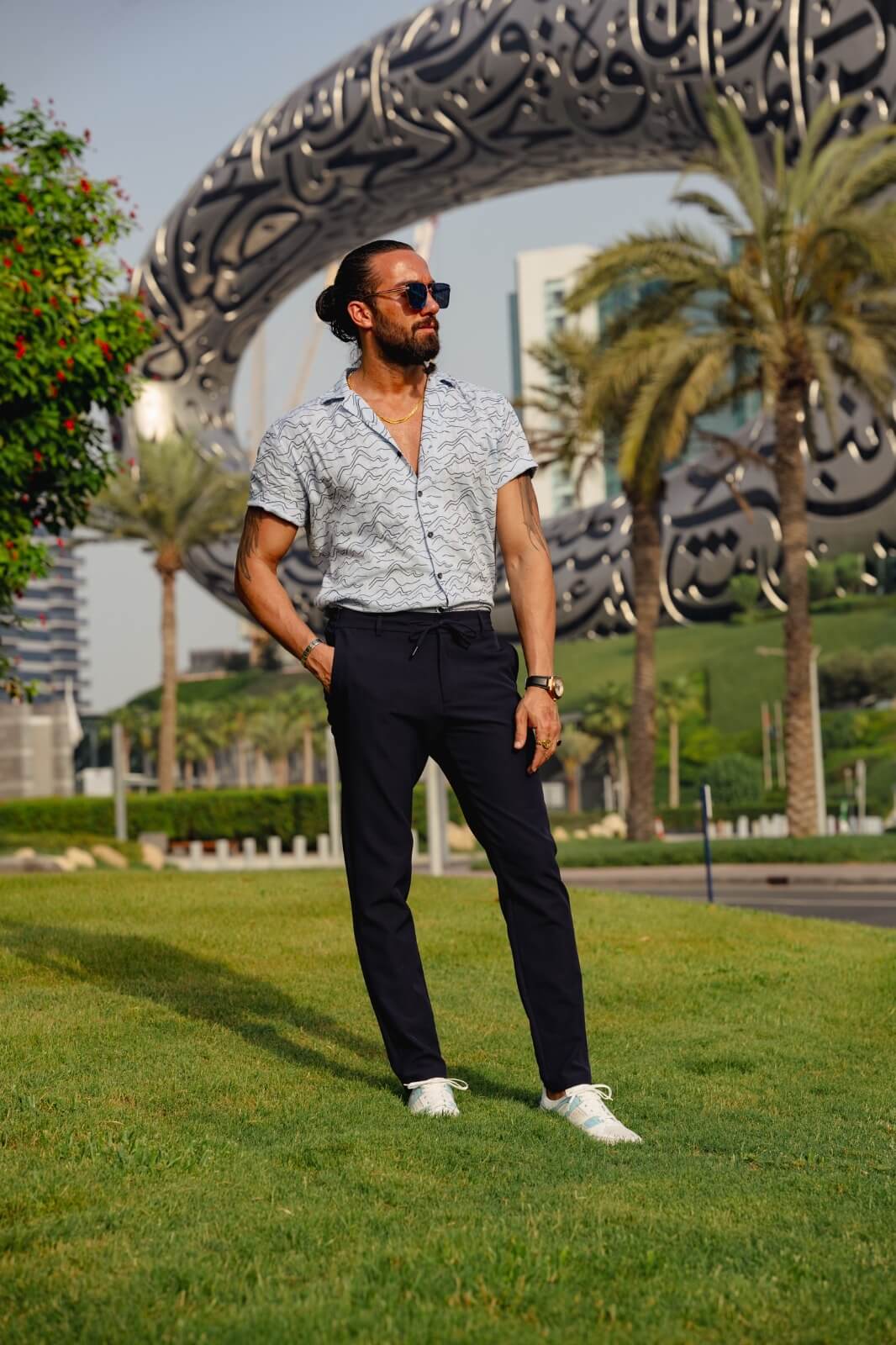 Patterned Navy blue Shirt - Image 4