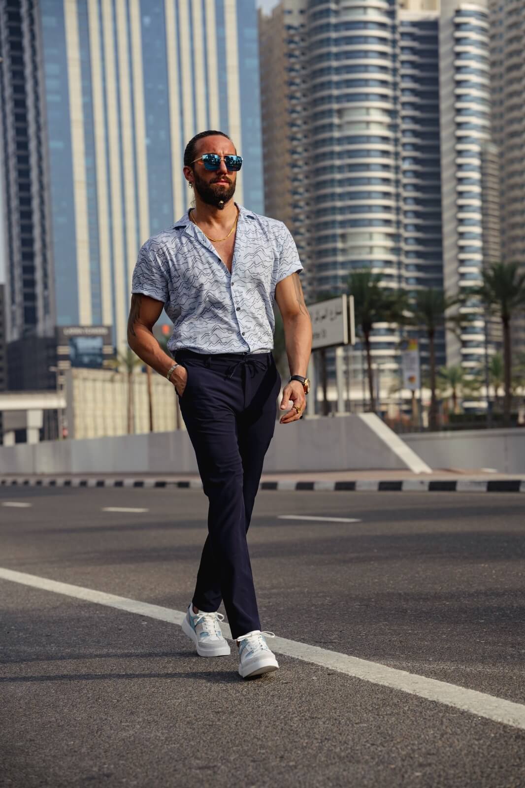 Patterned Navy blue Shirt - Image 5