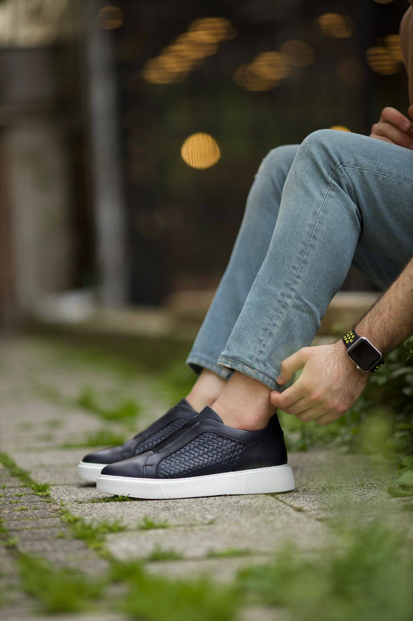 Valencia Navy Blue Slip-On Sneakers - Image 2