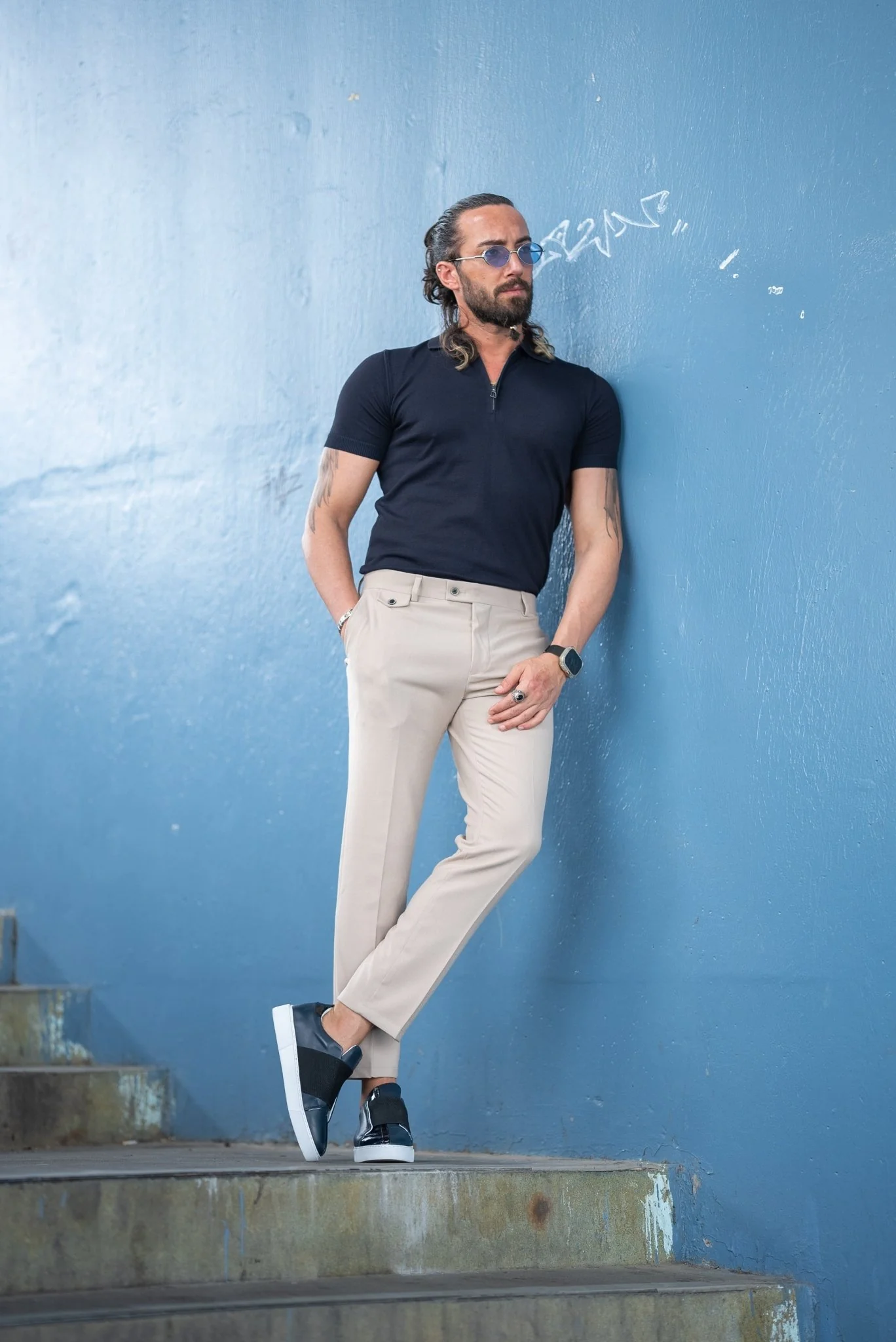 Navy Blue Zipper KnitWear - Image 3