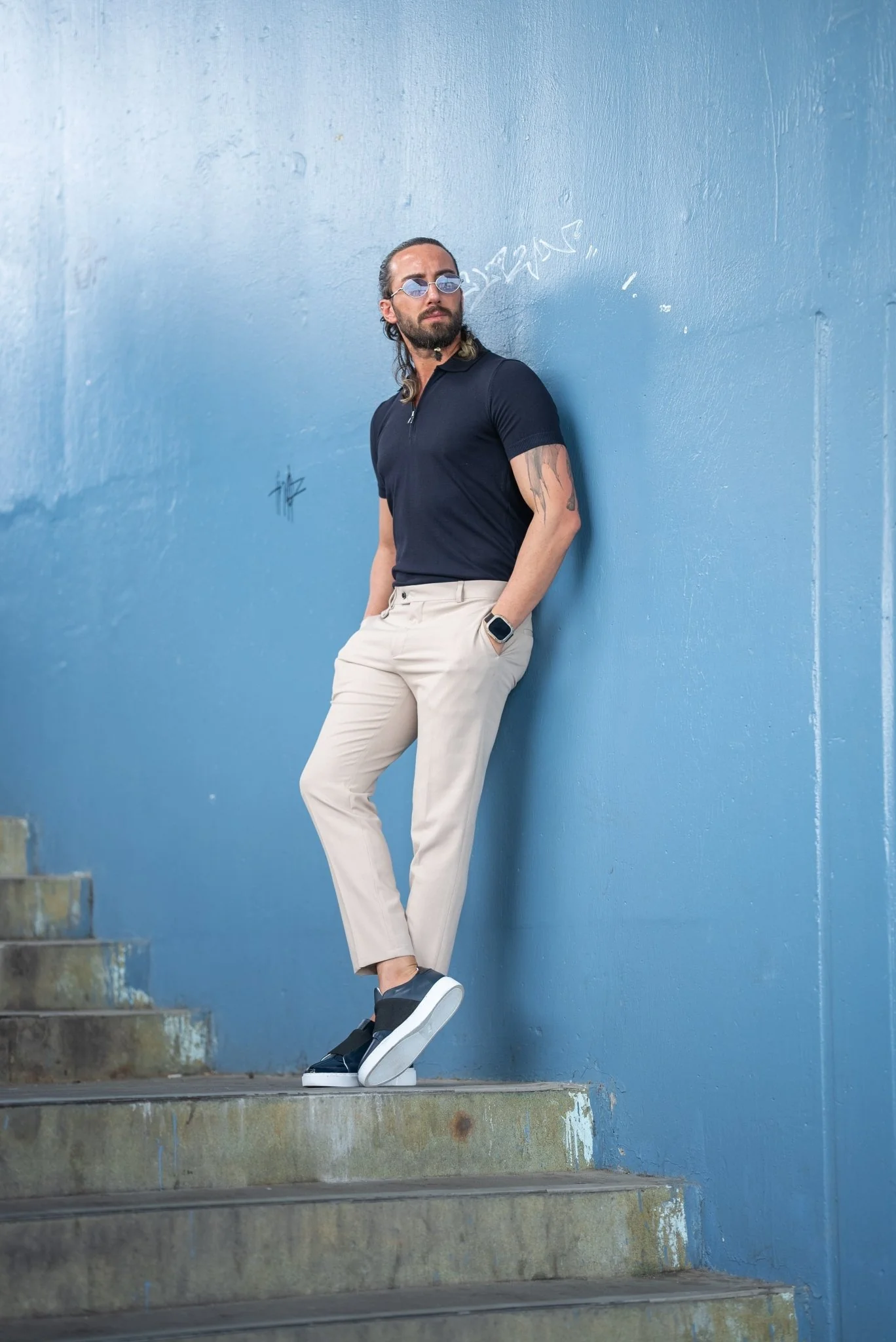 Navy Blue Zipper KnitWear - Image 6