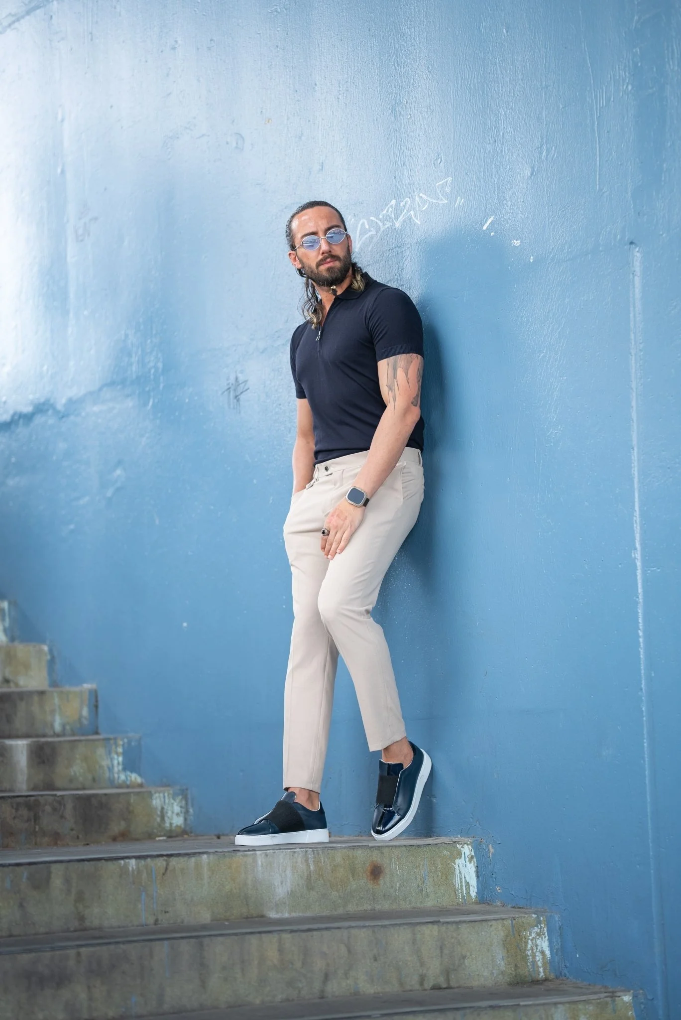Navy Blue Zipper KnitWear - Image 7
