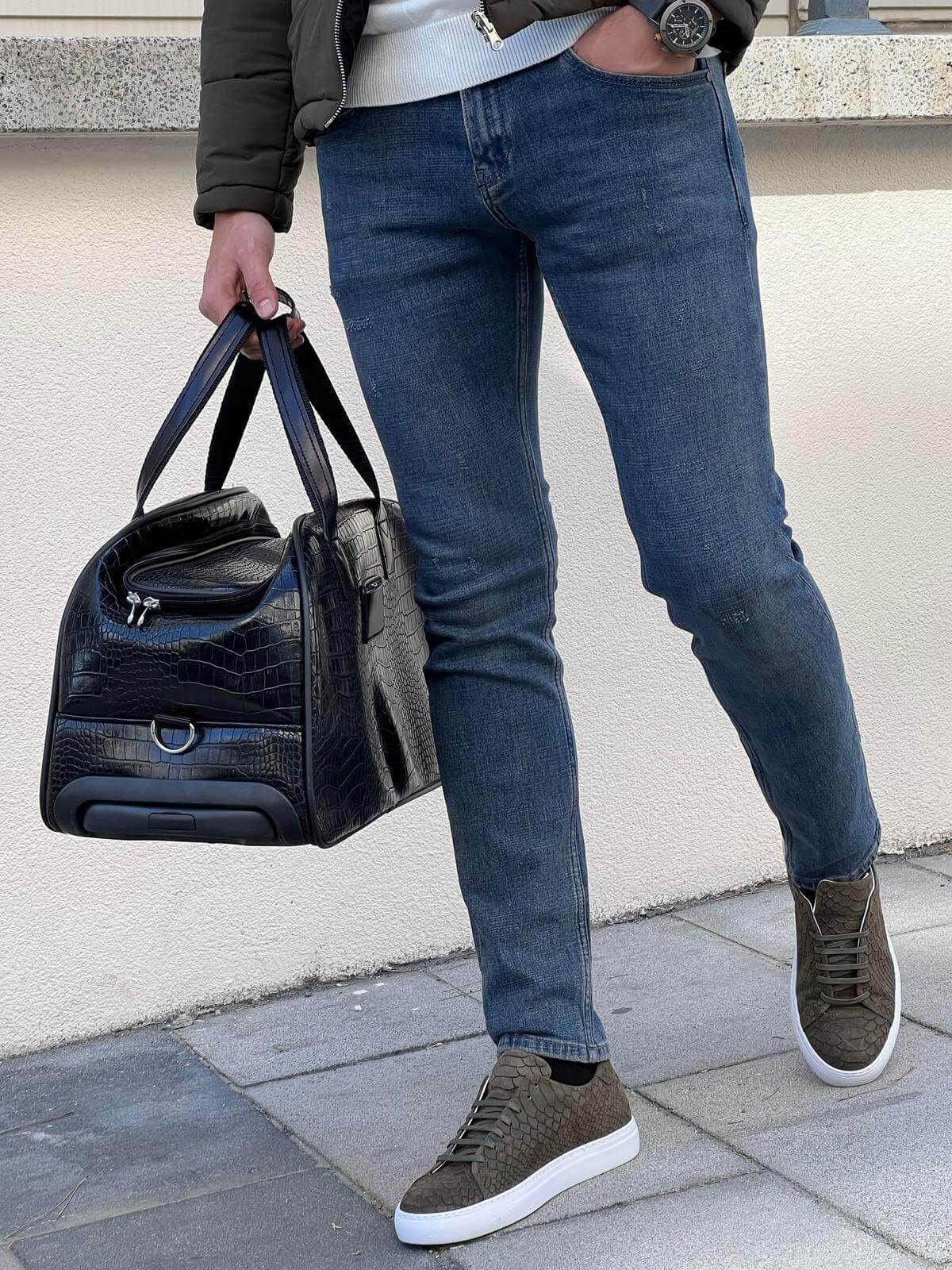 Noir Slim Fit Khaki Men's Jeans. - Image 3