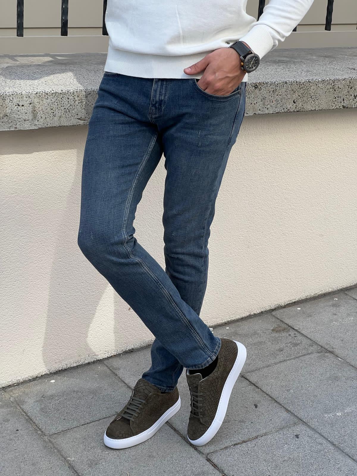 Noir Slim Fit Khaki Men's Jeans. - Image 5