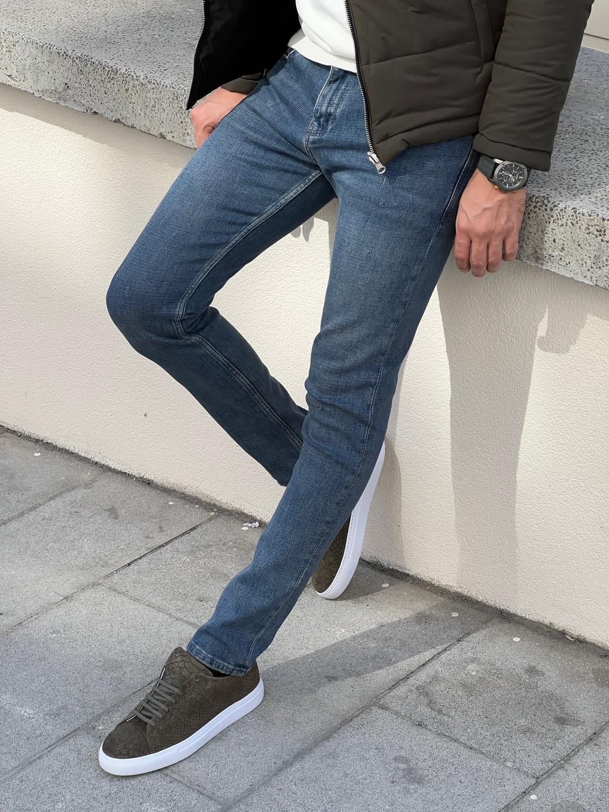 Noir Slim Fit Khaki Men's Jeans. - Image 7