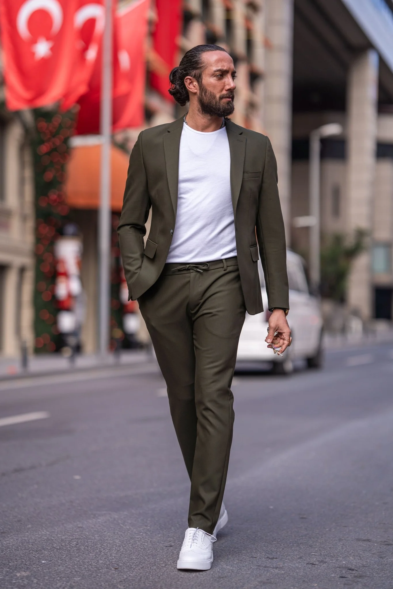 Olympia Khaki Wedding Casual Suit - Image 3