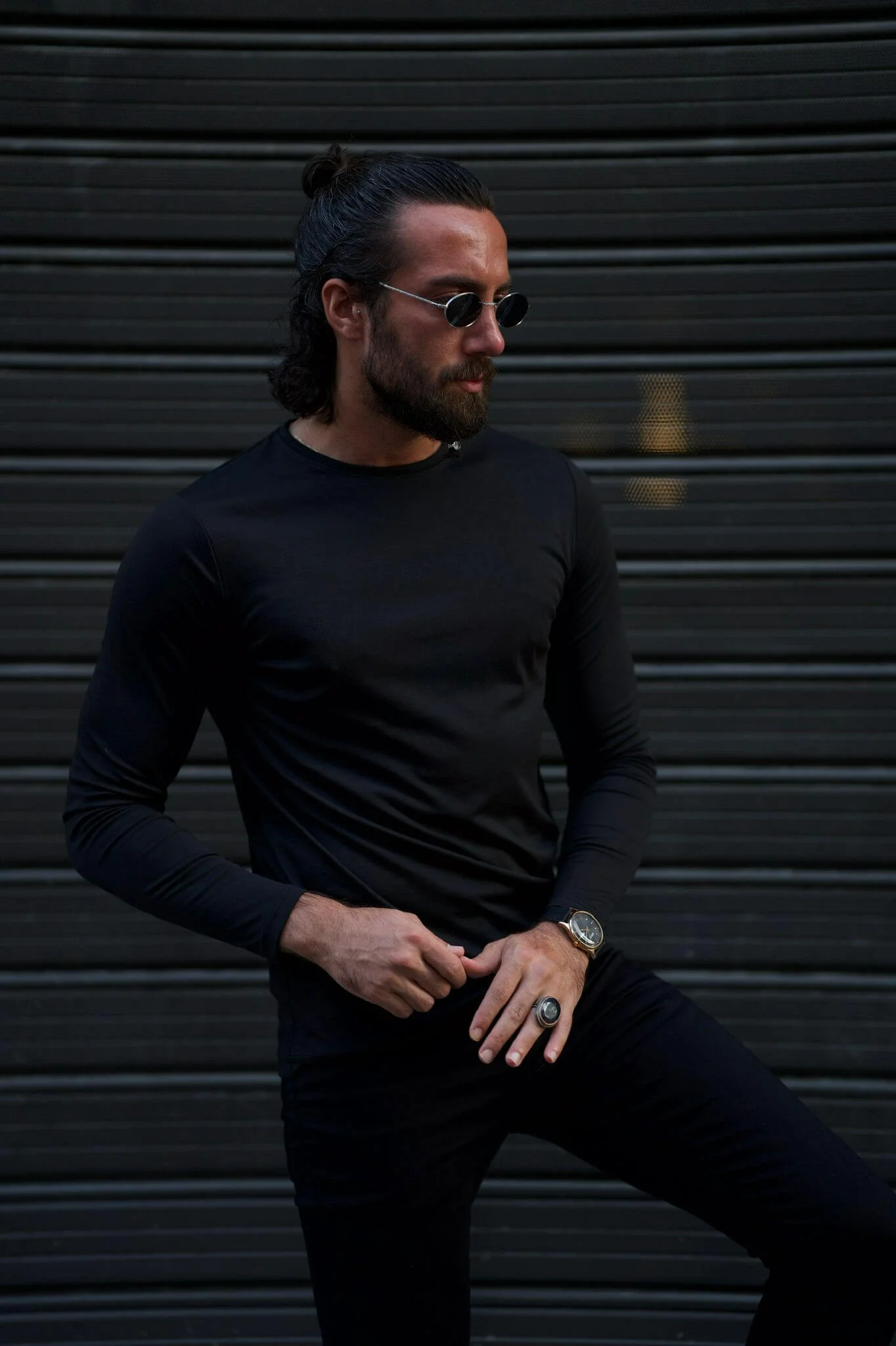 Patterned Black Mock Turtleneck - Image 5