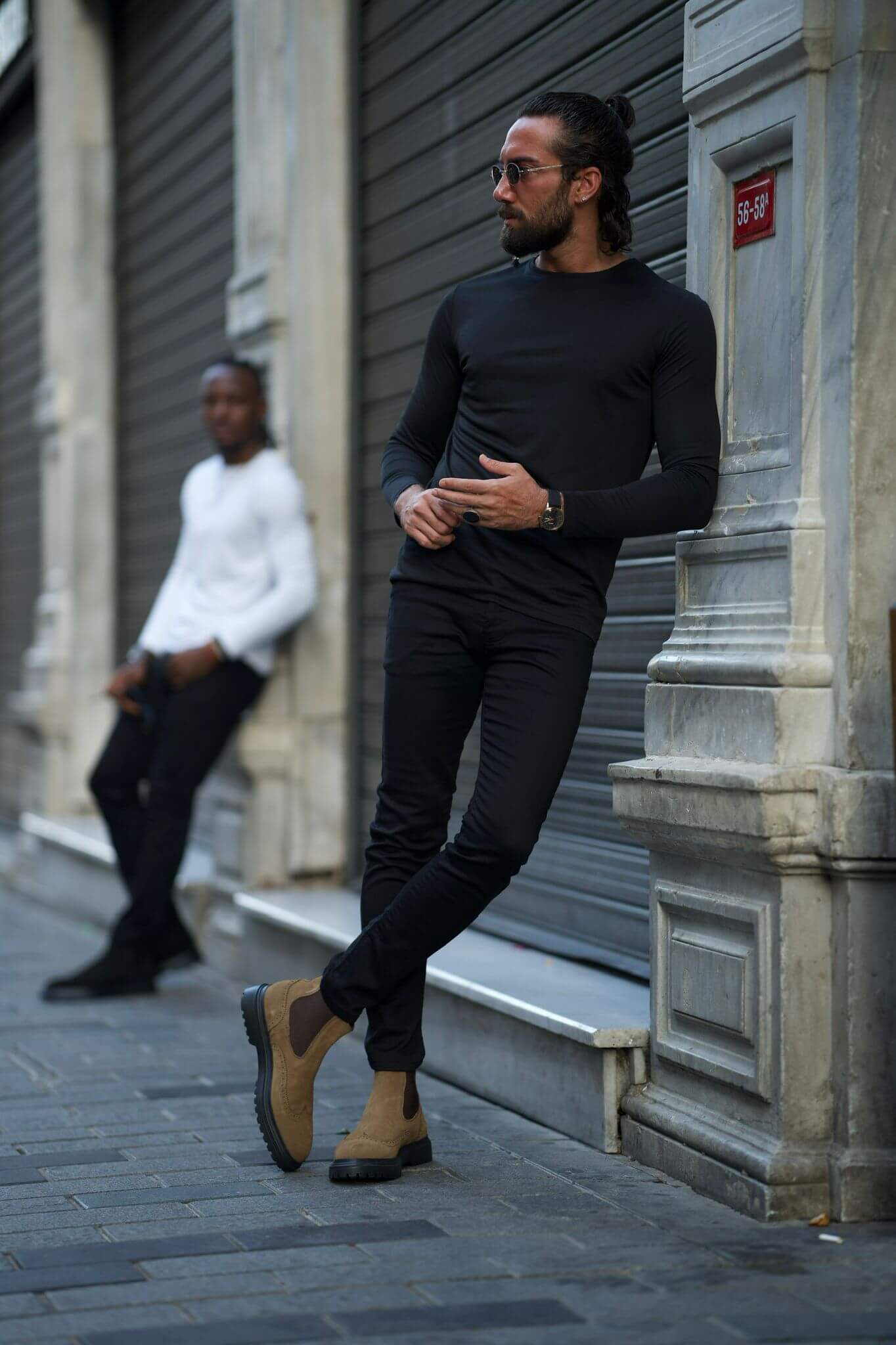 Patterned Black Mock Turtleneck - Image 6