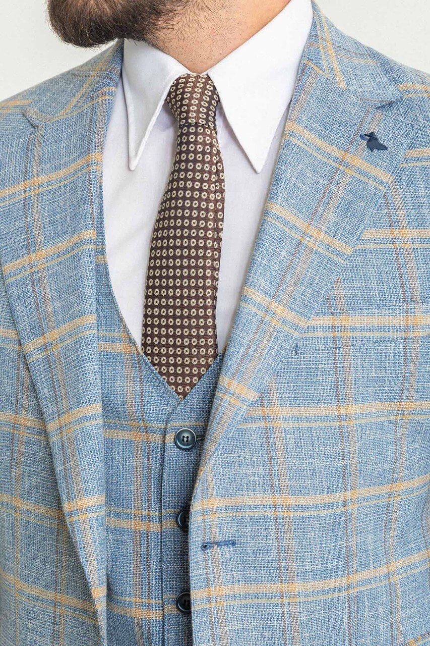 Blue Checkered 3-Piece Suit - Image 3