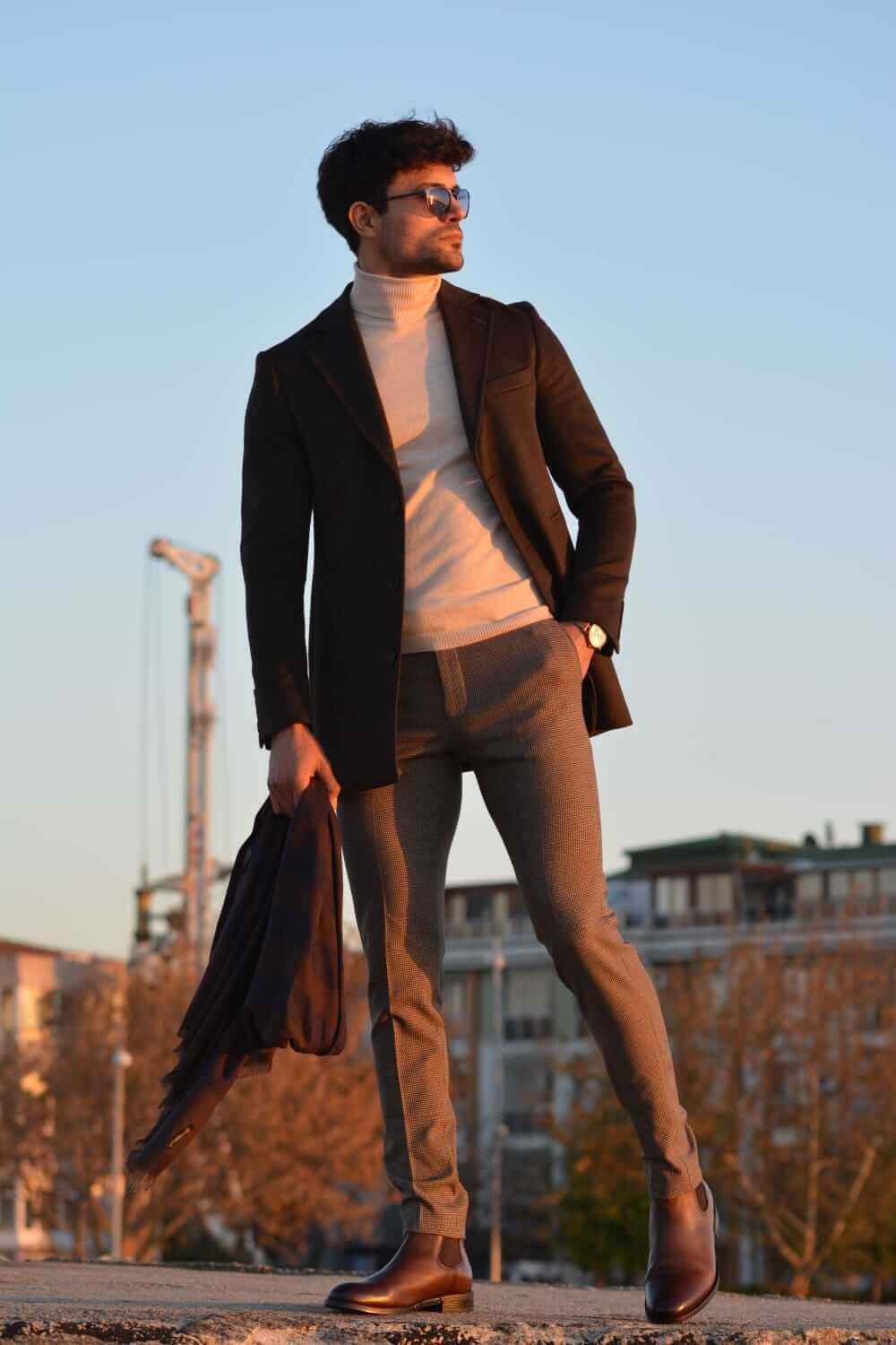 Pentos Brown Wool  Coat - Image 3