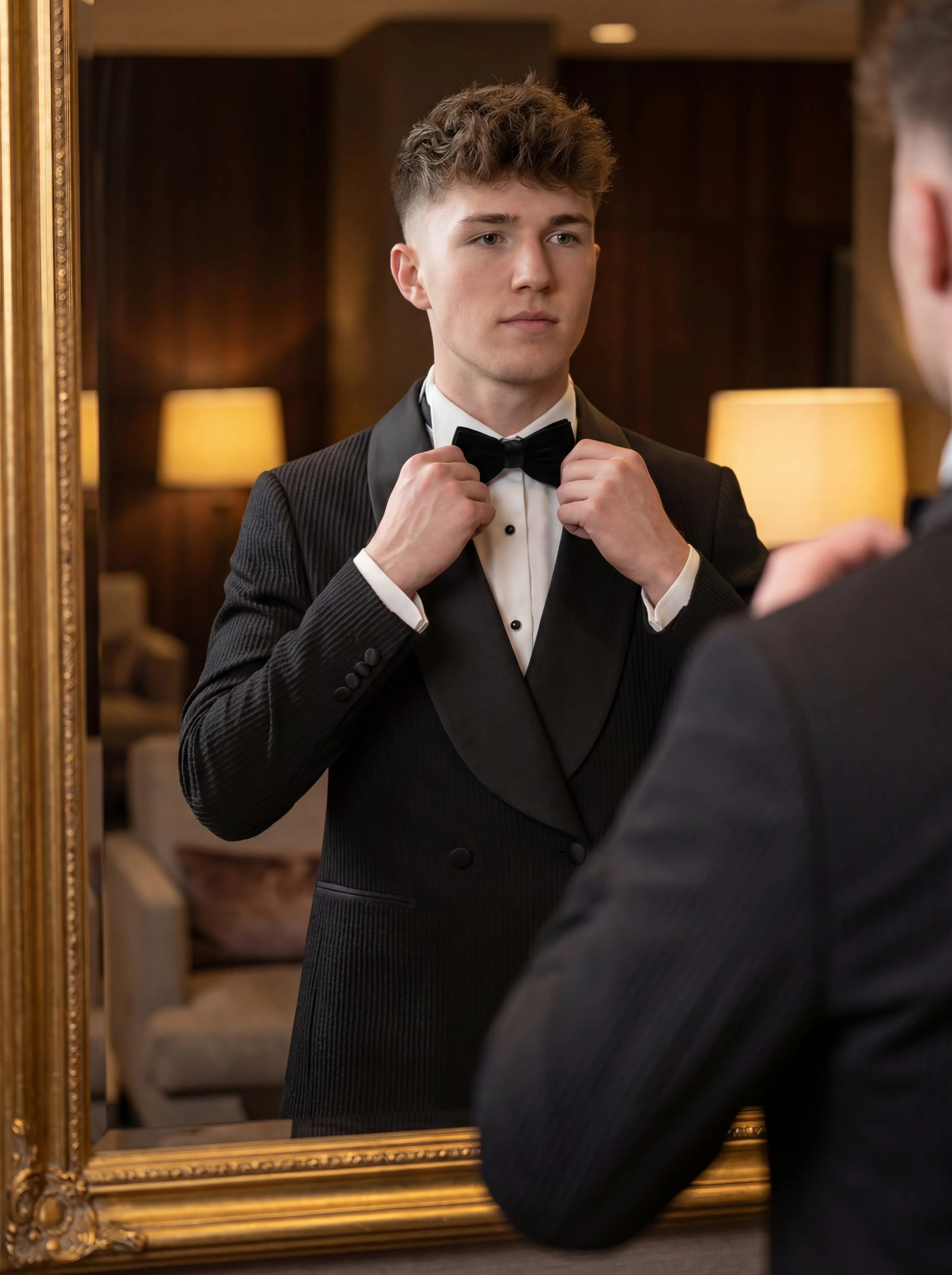 Classic Black Slim Fit Prom Tuxedo. - Image 3