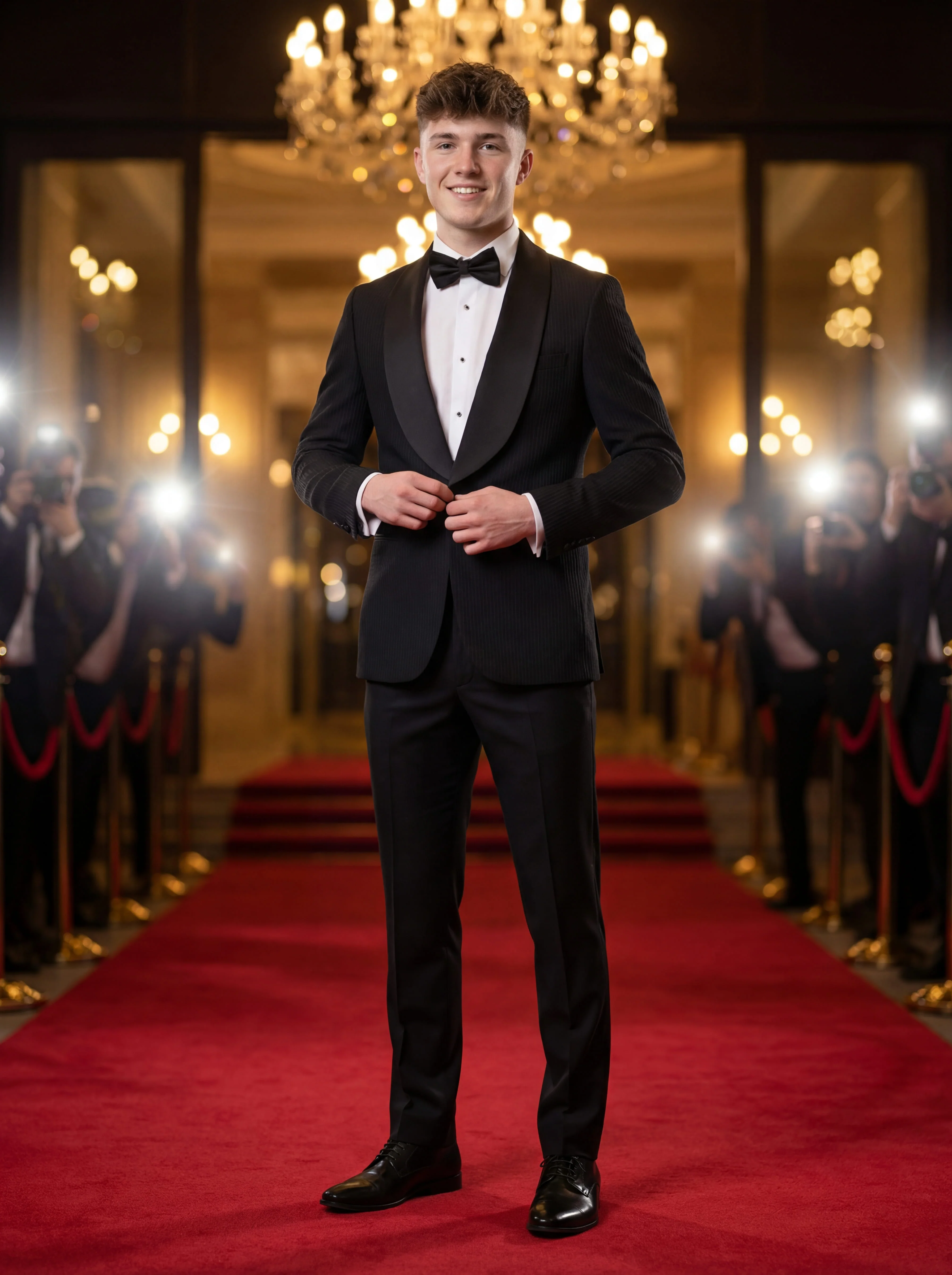 Classic Black Slim Fit Prom Tuxedo. - Image 4