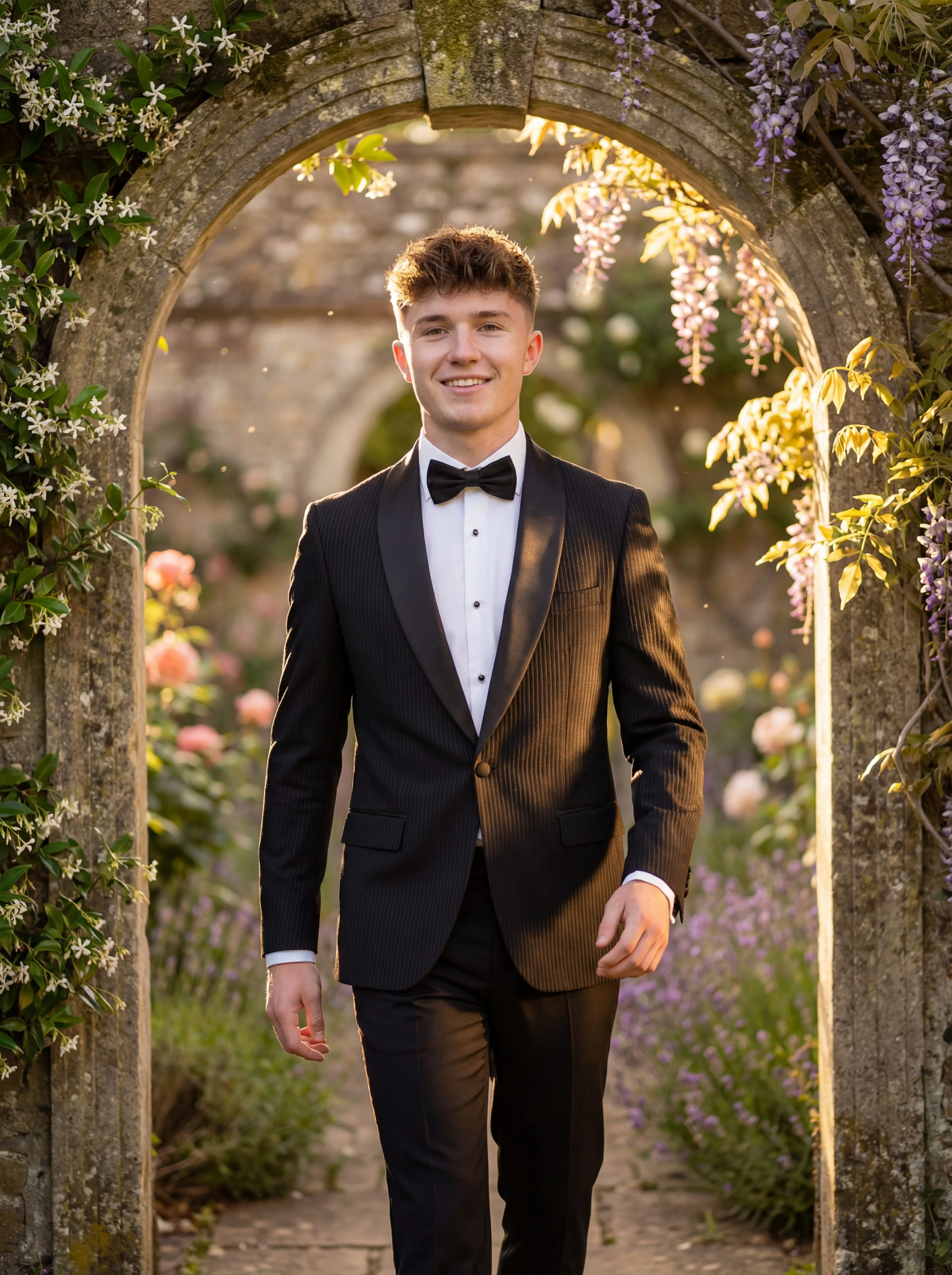Classic Black Slim Fit Prom Tuxedo. - Image 5