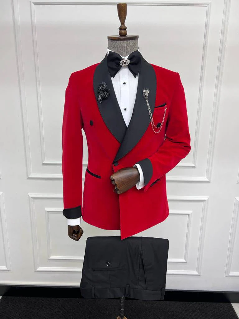 Red Double Breasted Tuxedo - Image 3