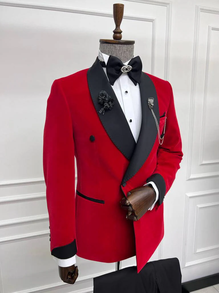 Red Double Breasted Tuxedo - Image 4