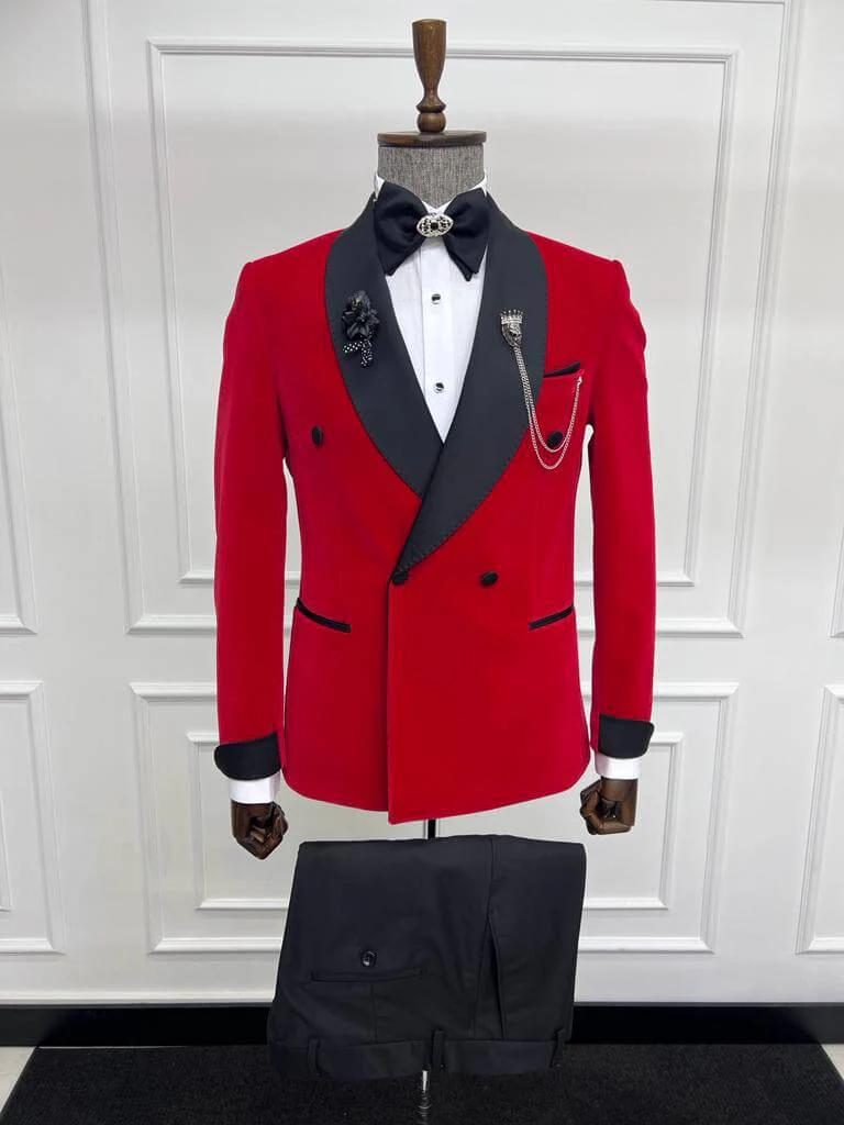 Red Double Breasted Tuxedo - Image 5