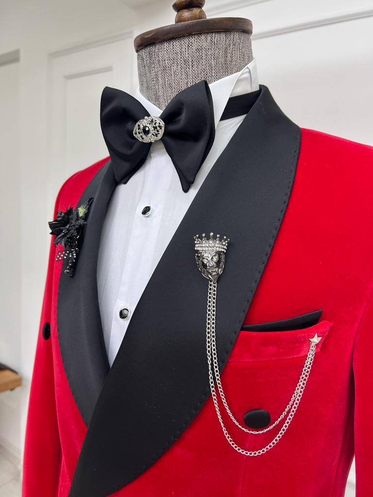 Red Double Breasted Tuxedo - Image 6
