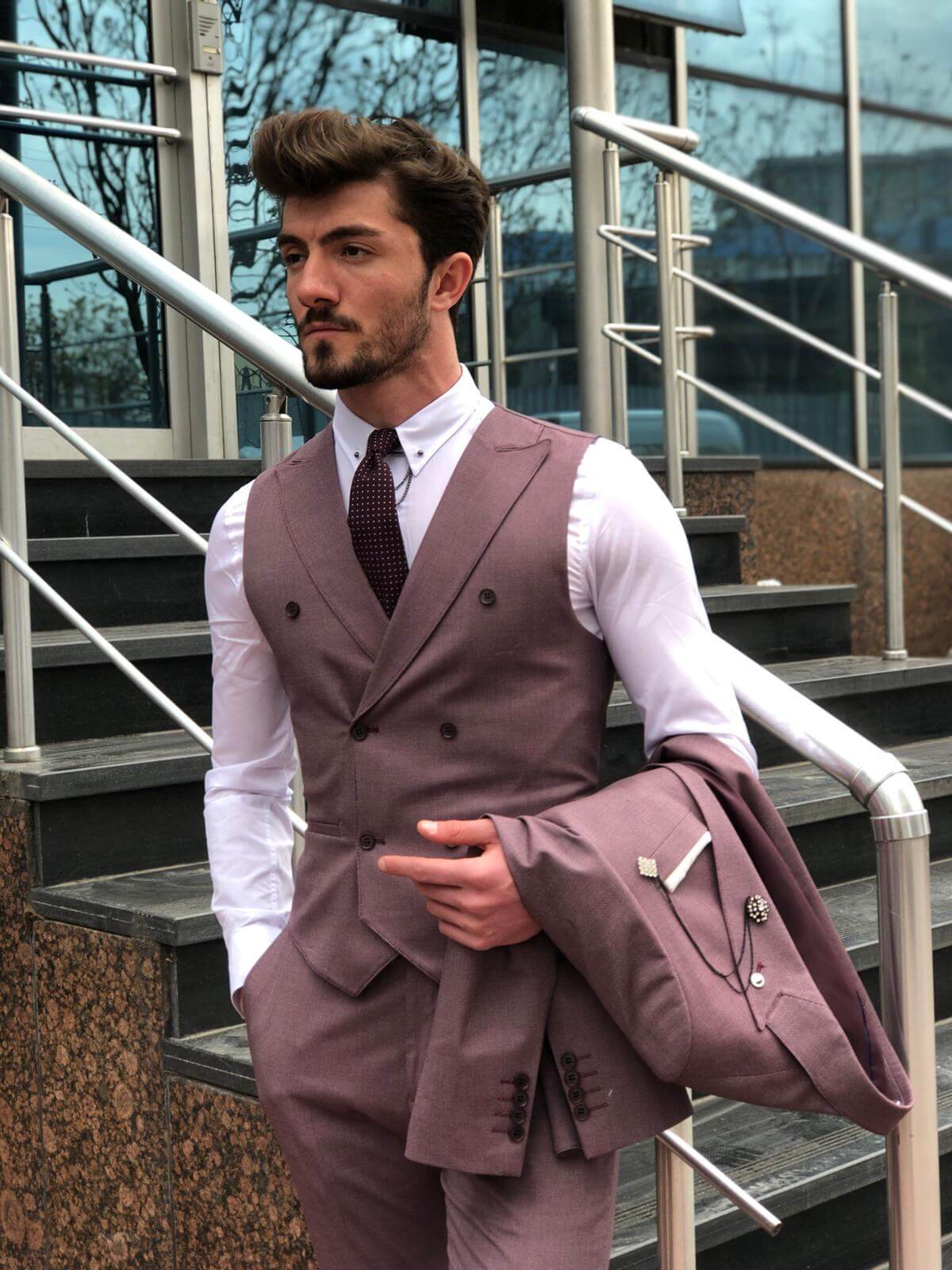 ROYAL CLARET RED SLIM FIT SUIT - Image 3