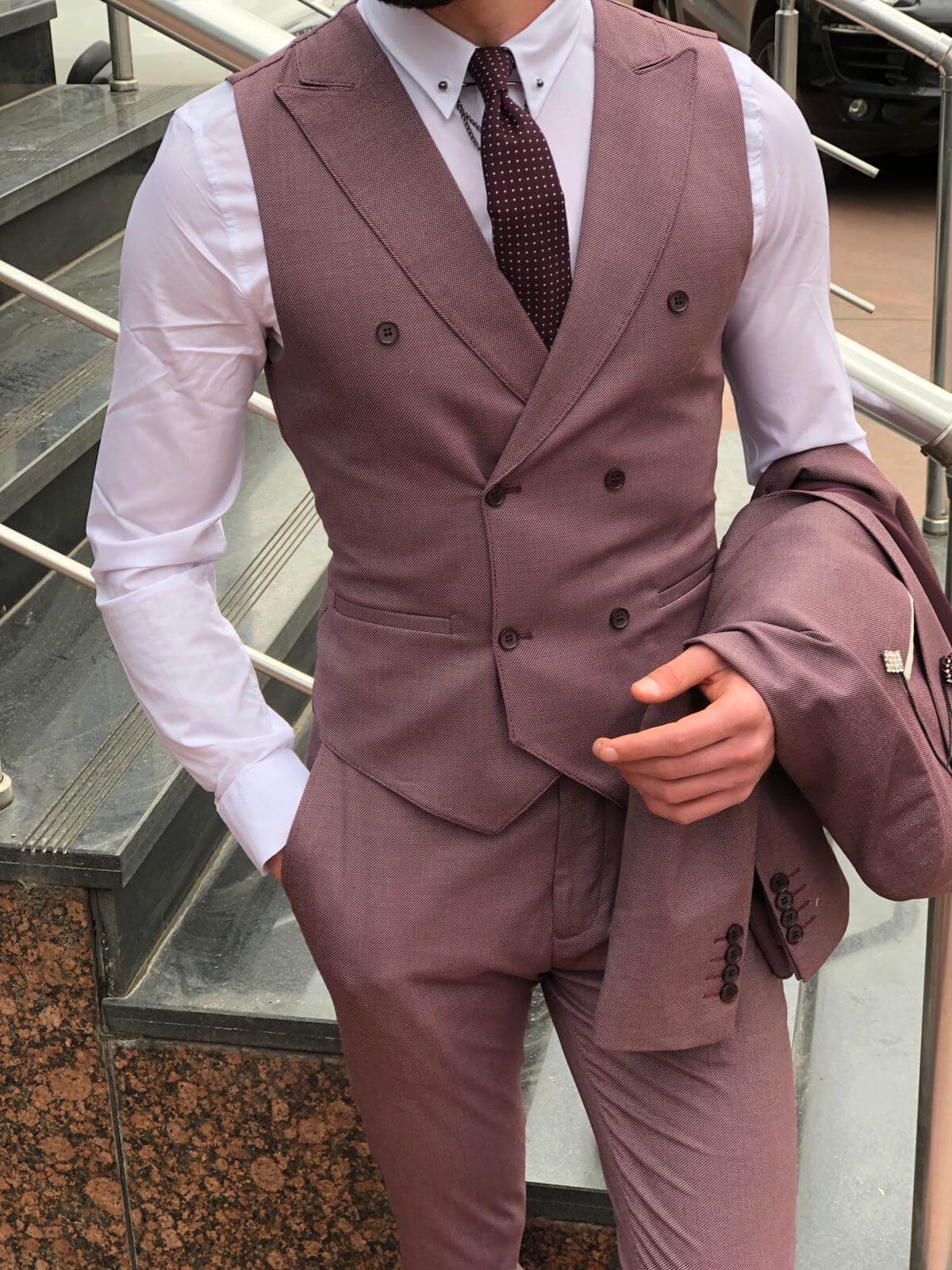 ROYAL CLARET RED SLIM FIT SUIT - Image 4