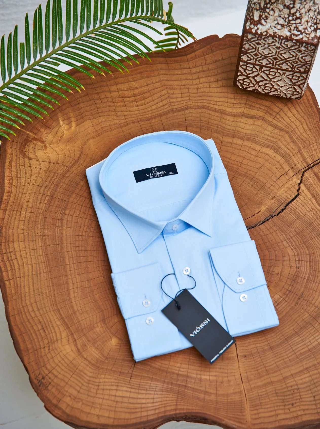 Sky-Blue Slim-Fit Shirt - Image 5