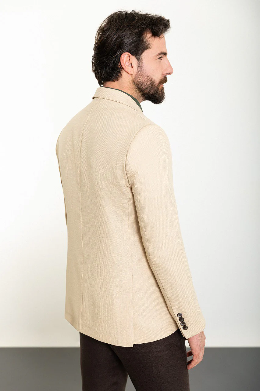 Men’s Beige Slim Fit Summer Blazer. - Image 4