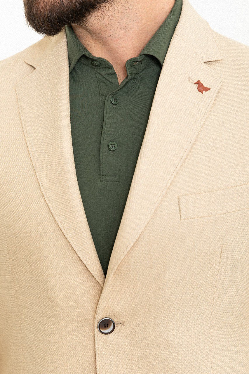 Men’s Beige Slim Fit Summer Blazer. - Image 5