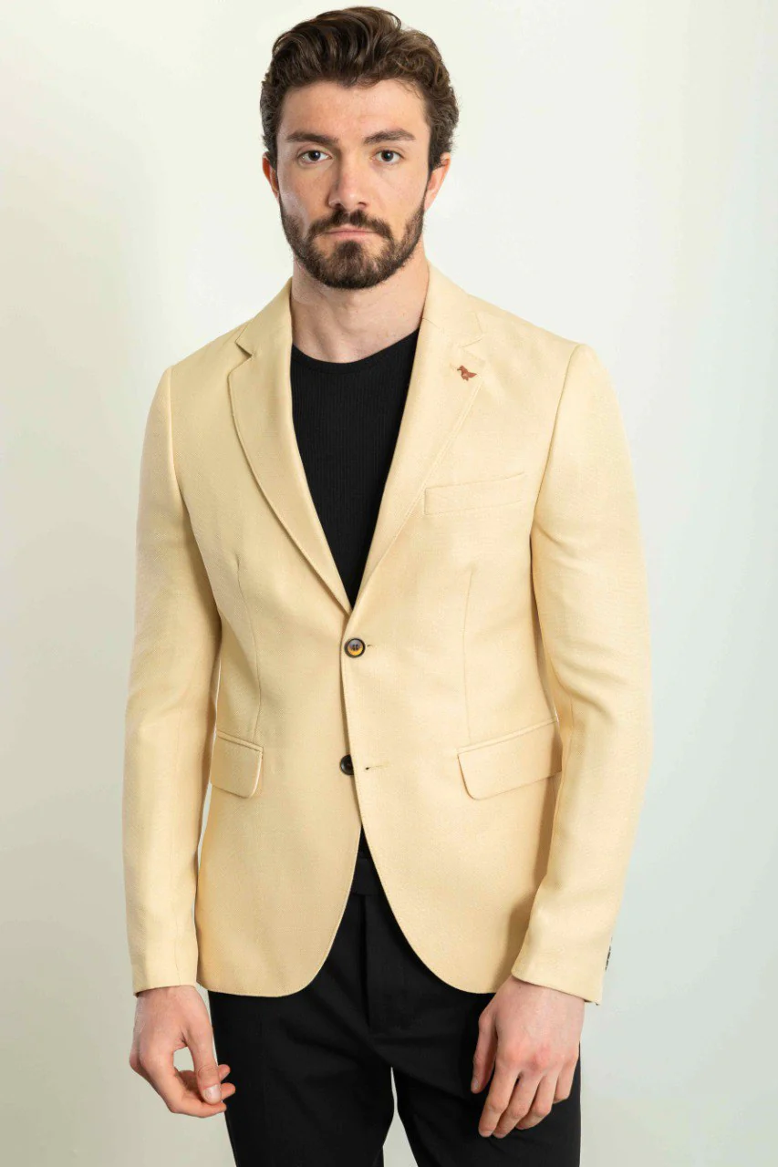 Men’s Beige Slim Fit Summer Blazer. - Image 6