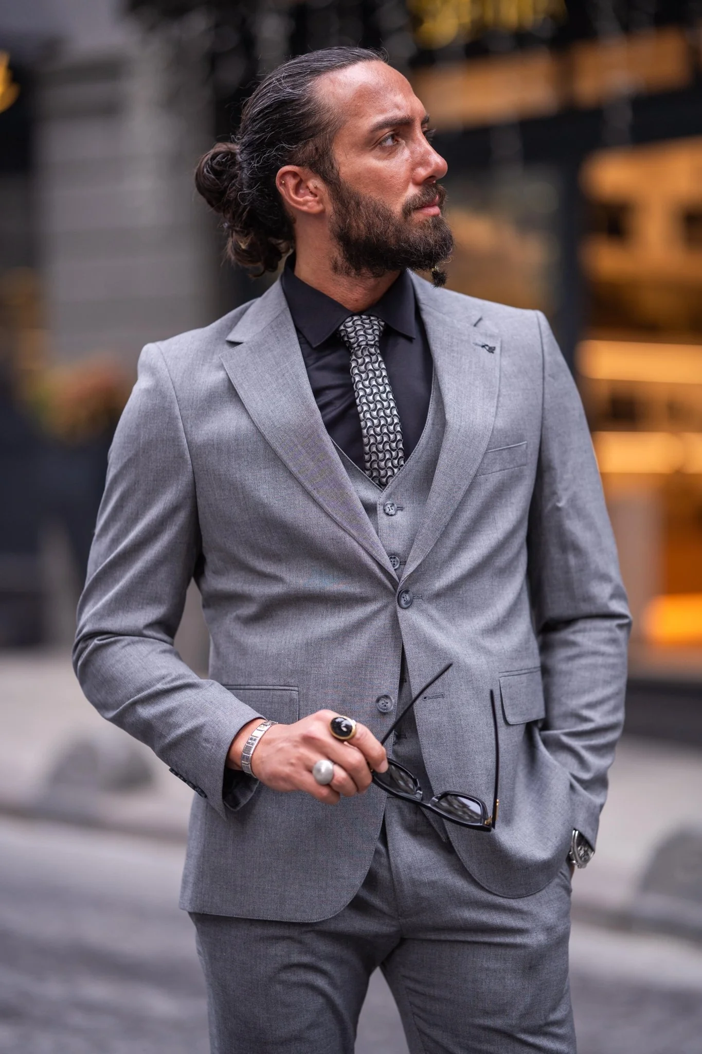 Janeiro Slim Fit Gray Suit - Image 4