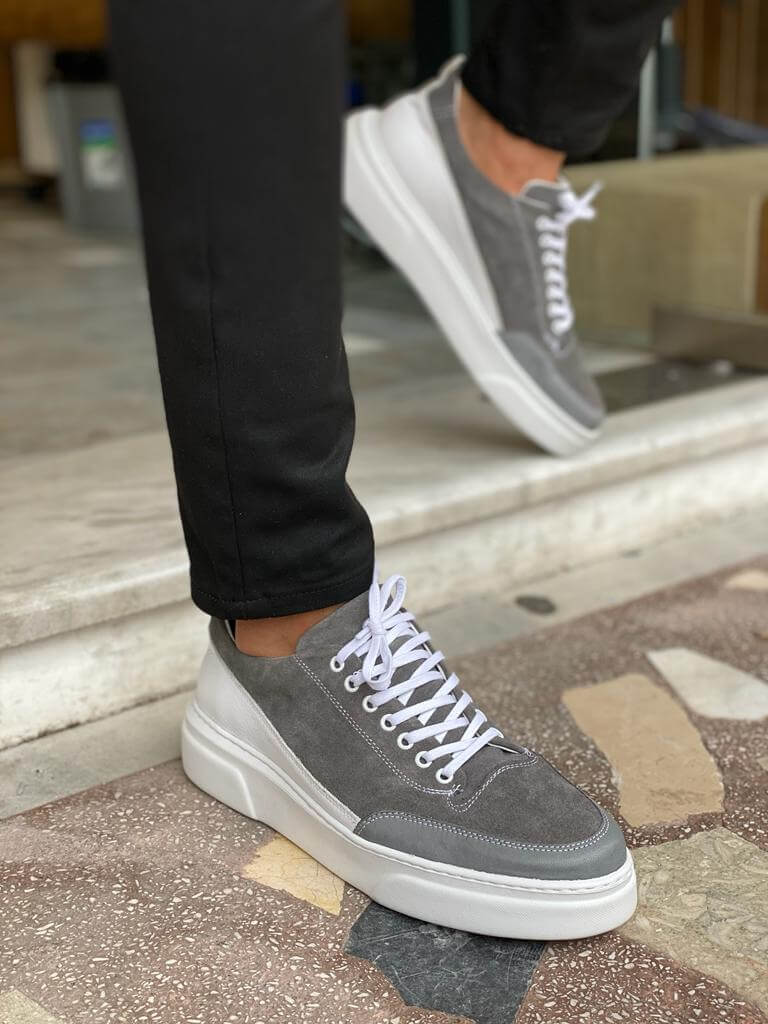 Zurich Suede Gray Lace-Up Sneakers - Image 2