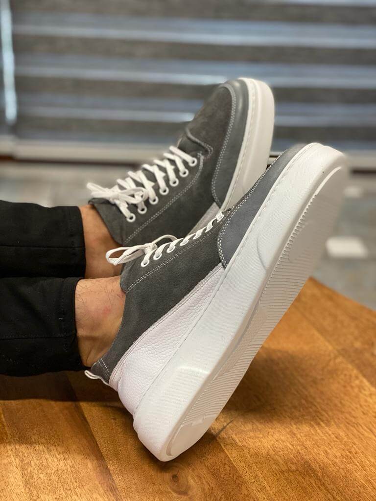 Zurich Suede Gray Lace-Up Sneakers - Image 5