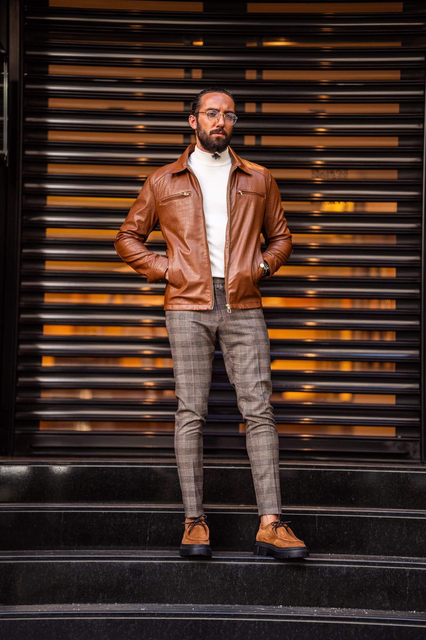 Tan Leather Jacket - Image 3