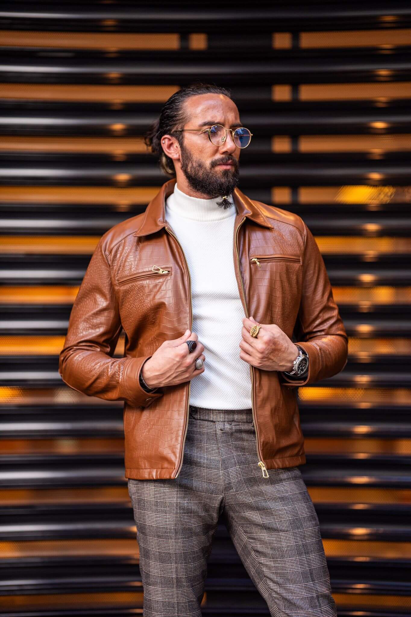 Tan Leather Jacket - Image 5