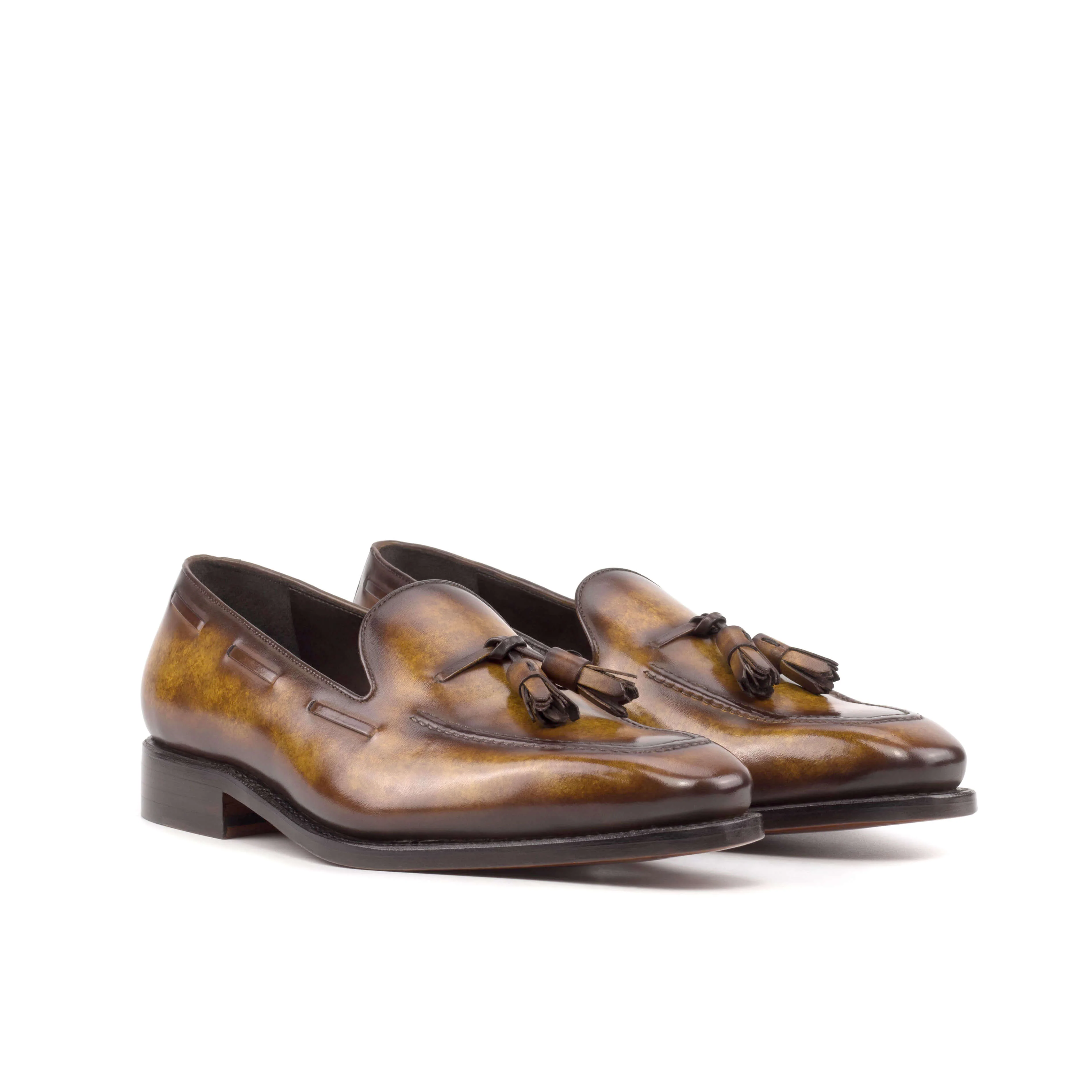 The Capri – Cognac Patina Brown Tassel Loafers. - Image 4