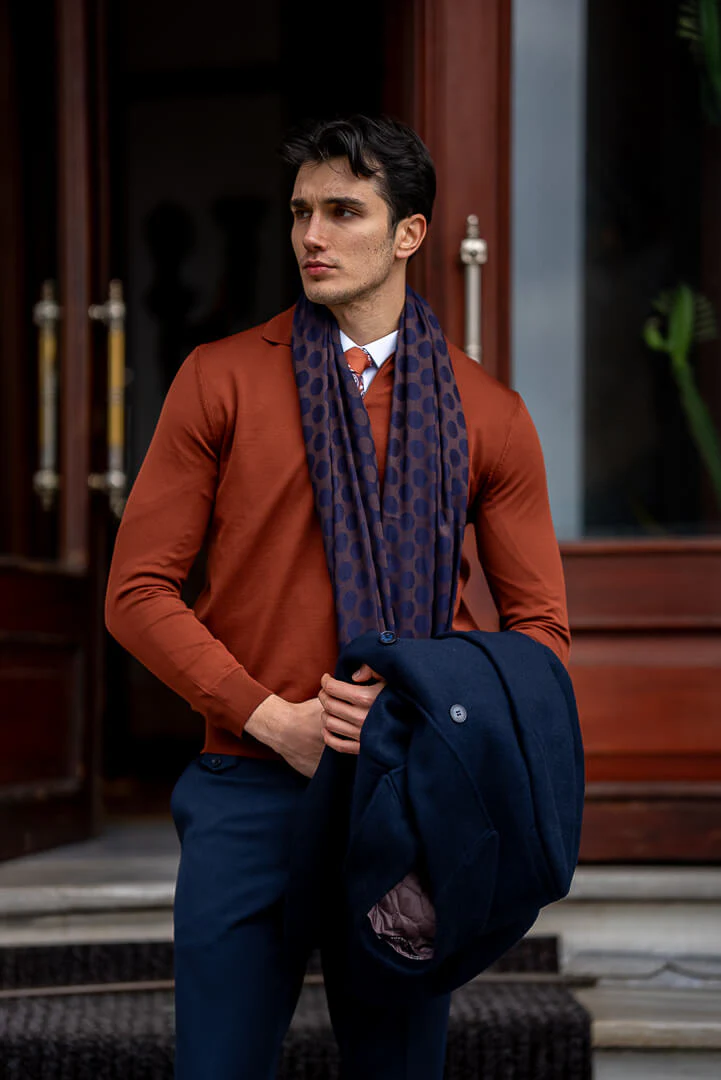 Tile Zipper Collar Knitwear - Image 4