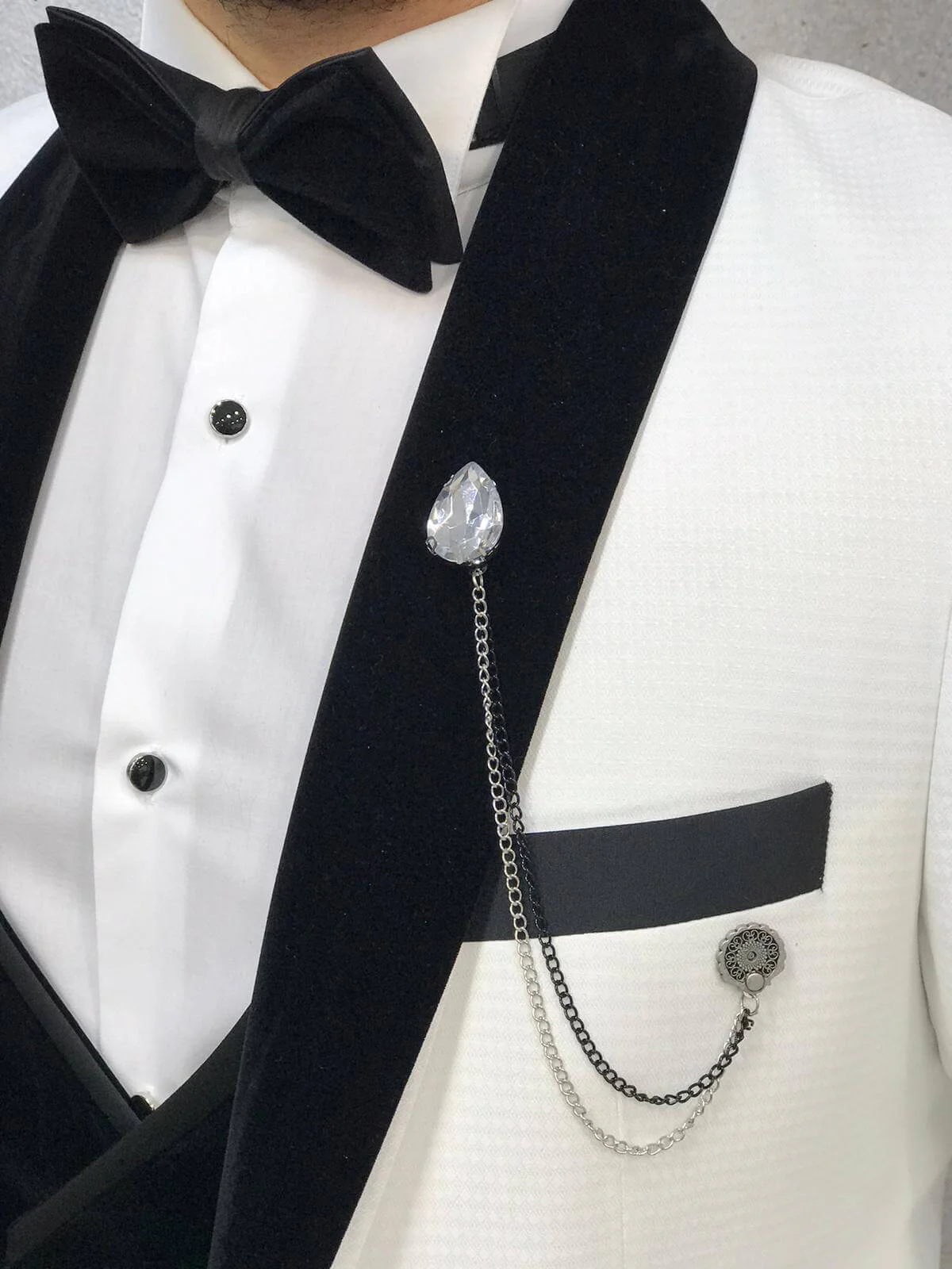 TROPEZ WHITE VELVET COLLAR TUXEDO - Image 4