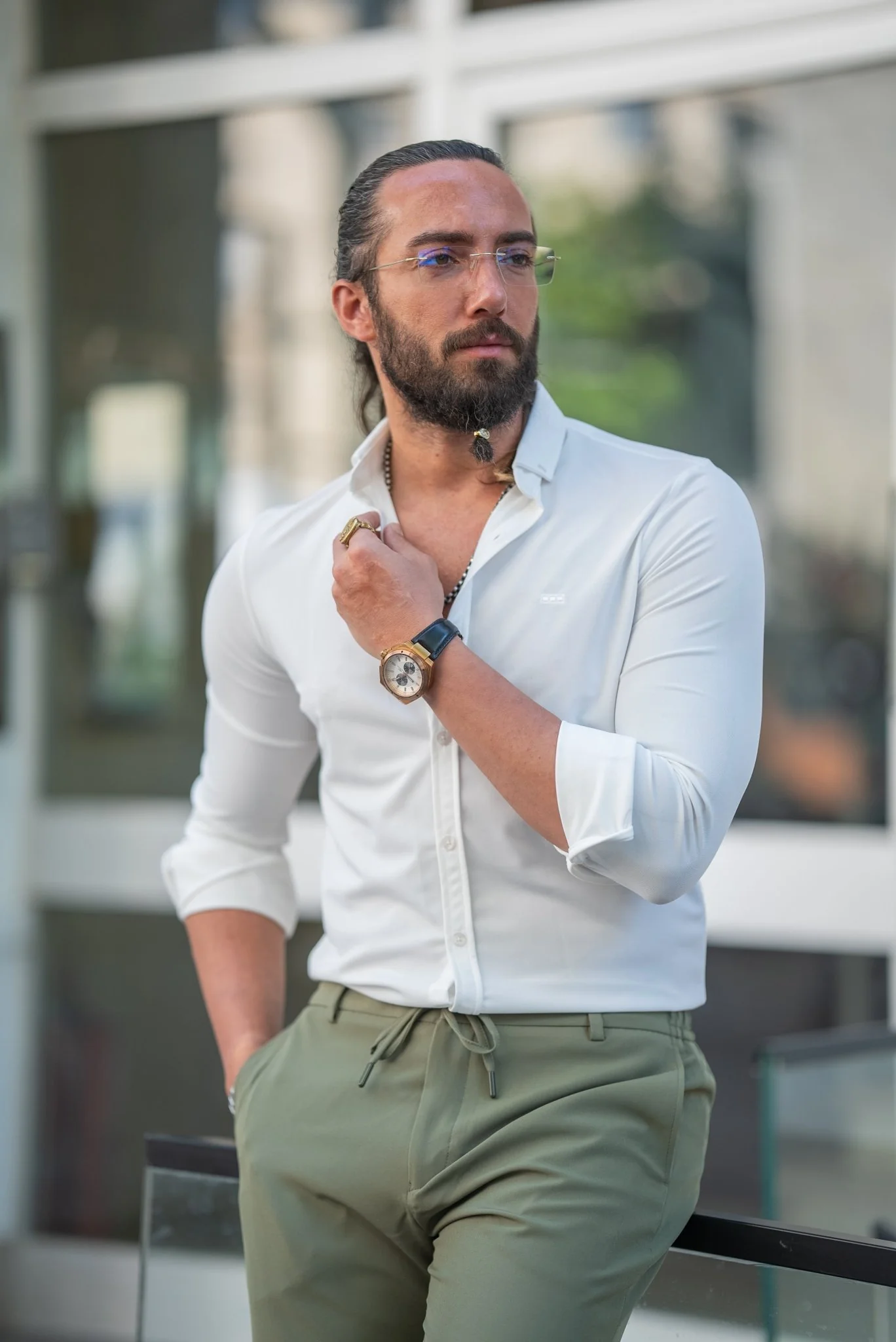 Men's White Cotton Shirt - Image 2