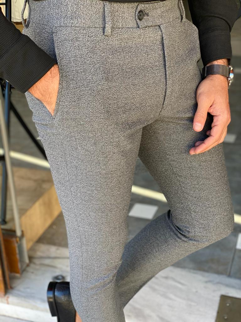 Slim Fit GrayTrousers for Men - Image 6