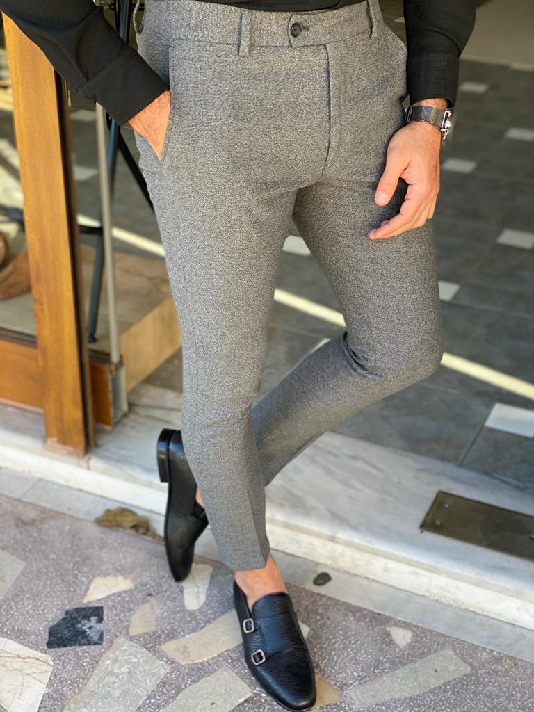 Slim Fit GrayTrousers for Men - Image 7