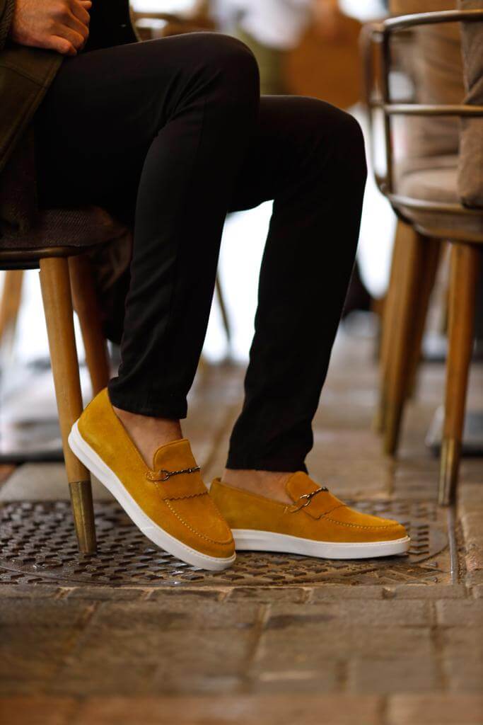 Yellow Suede Casual Loafer - Image 3