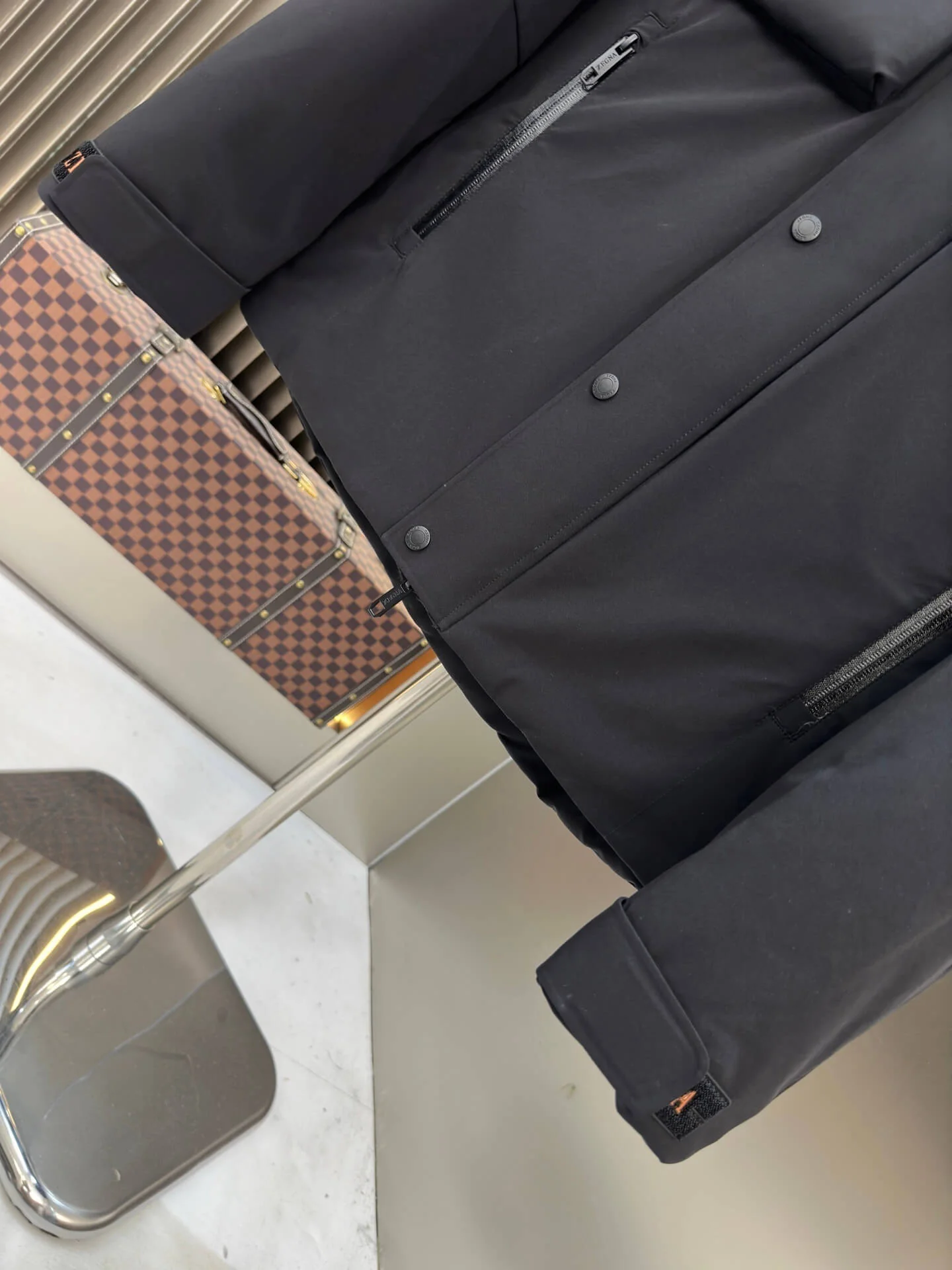 Zegna Men’s Hooded Down Jacket- Black - Image 2